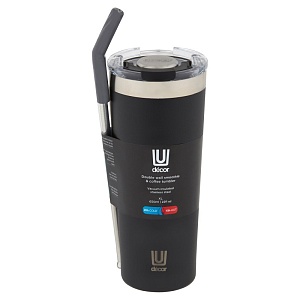 DECOR / Термокружка SMOOTHIE TUBBLER нержавеющая сталь, вакуумная изоляция 350мл, черный (101185)