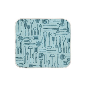 InterDesign / Коврик для сушки посуды iDry микрофибра голубой 45х40см (100888)