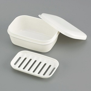 Inomata / Мыльница дорожная прямоуг. БЕЛЫЙ (100473)