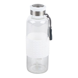 DECOR / Бутылка герметичная из минерального стекла в силиконе 500мл, белый (101130)