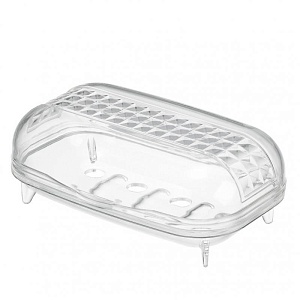 Inomata / Мыльница с крышкой 126*81*48мм ПРОЗРАЧНЫЙ (100484)