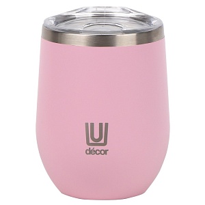 DECOR / Термокружка WINE&COFFEE нержавеющая сталь, вакуумная изоляция 350мл, розовый (101180)
