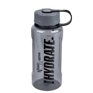 DECOR / Бутылка для воды HYDRATE с мерной шкалой тритан 1л, графит (101129)
