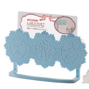 Yamada / Держатель для полотенец на присосках ГОЛУБОЙ (100288)