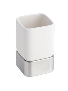 InterDesign / Стакан Gia для ванных принадлежностей керамика, металл