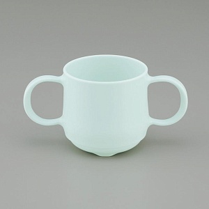 Inomata / Кружка для СВЧ с 2 ручками 200мл детская ГОЛУБОЙ (100438)