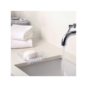 BETTER LIVING / Мыльница на присосках TRICKLE TRAY прозрачная/белая (101030)