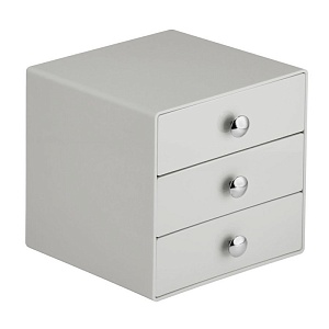 InterDesign / Большой цветной органайзер с 3 выдвижными ящиками светло серый (100035)