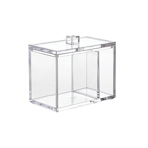 InterDesign / Органайзер с крышкой для ванных принадлежностей прямоугольный двойной Clarity прозрачный пластик (100827)