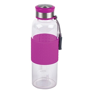 DECOR / Бутылка герметичная из минерального стекла в силиконе 500мл, фиолетовый (101132)