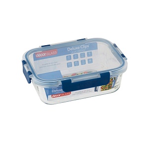 Контейнер GLASS CLIPS прямоугольный из боросиликатного стекла 1л (101362)