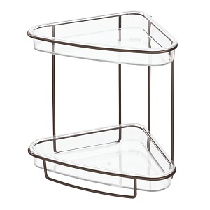 InterDesign / Полка Clarity двухъярусная угловая настольная со съемными лотками (101241)