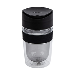 DECOR / Термокружка TRAVEL CUP с двойными стенками тритан 350мл, черный (101173)