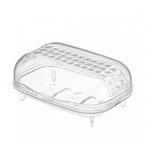 Inomata / Мыльница с крышкой  110*81*48мм ПРОЗРАЧНЫЙ (100483)