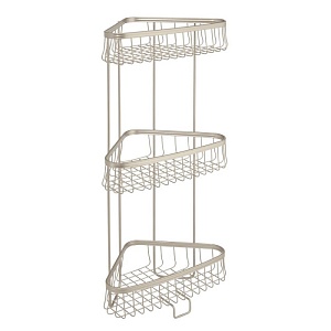 InterDesign / Полка лира угловая напольная тройная 29х19х65 см хром сатин (100161)