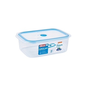DECOR / Контейнер пищевой PREMIUM MATCH UPS REALSEAL с клапаном прямоугольный 4л (101066)