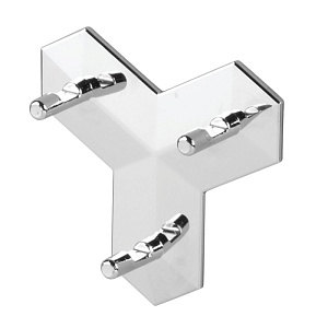 InterDesign / Крючок аффикс тройной самоклеющ. 8х2.75х8.25 см сереб. пластик (100147)