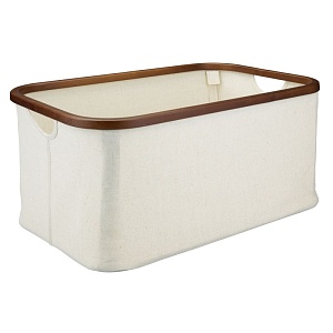 InterDesign / Текстильная корзина-органайзер Interdesign слоновая кость/коричневый L (100741)