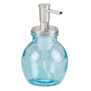 InterDesign / Диспенсер для жидкого мыла вестпорт голуб.стекло/металл 414 мл (100140)