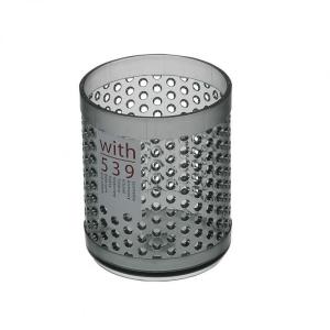 Inomata / Подставка для канцелярии Д84*104мм круг. СЕРЫЙ (100541)