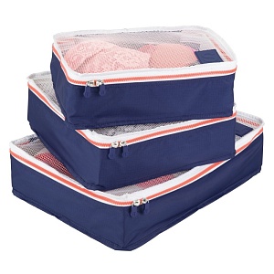 InterDesign / Дорожный набор их 3 органайзеров-чехлов Interdesign неви/оранжевый (100623)