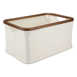 InterDesign / Текстильная корзина-органайзер  Interdesign слоновая кость/коричневый M (100739)