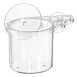 InterDesign / Стакан комбинированный для ванных принадлежностей настенный на присосках (100111)