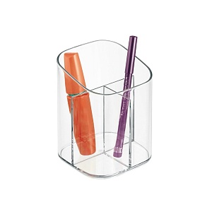 InterDesign / Стакан для косметических принадлежностей Clarity 3 отделения прозрачный пластик (100825)