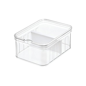 InterDesign / Контейнер для хранения Crisp глубокий с разделителем пластиковый (100845)