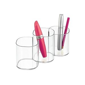 InterDesign / Органайзер-стаканчик Clarity для хранения 3 отсека прозрачный пластик (100807)