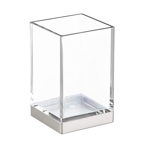 InterDesign / Стакан для ванных принадлежностей клерити пластик/серебр (100135)