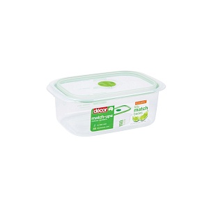 DECOR / Контейнер пищевой PREMIUM MATCH UPS REALSEAL с клапаном прямоугольный 2л (101064)