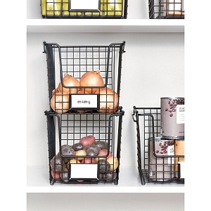 InterDesign / Корзина для хранения Classico с боковыми ручками 20.3х25.4 см стальная (100906)