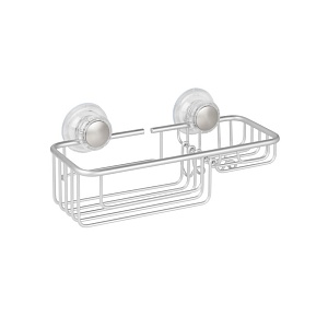 InterDesign / Полка для ванной комнаты с мыльницей Metro на присосках стальная (100835)