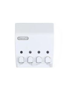 Дозатор для моющих средств CLASSIC четырехкамерный механический настенный 430мл белый (101625)