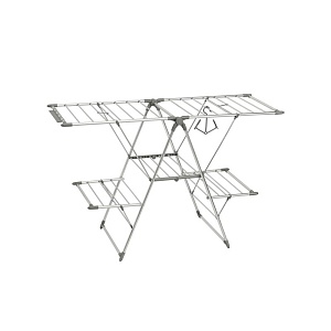 InterDesign / Сушилка для белья Brezio горизонтальная раскладная многоуровневая стальная (100875)