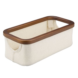 InterDesign / Текстильная корзина-органайзер Interdesign слоновая кость/коричневый XS (100735)