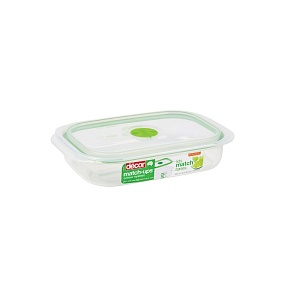 DECOR / Контейнер пищевой PREMIUM MATCH UPS REALSEAL с клапаном прямоугольный 900мл (101063)