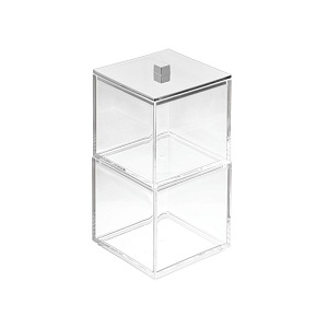 InterDesign / Органайзер для хранения аксессуаров, косметики 2 отделения прозрачный пластик (100812)