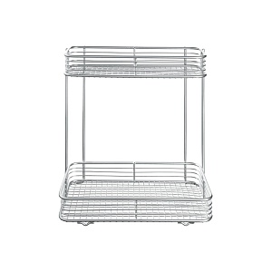 InterDesign / Полка двухъярусная прямоугольная Vienna сталь (100823)