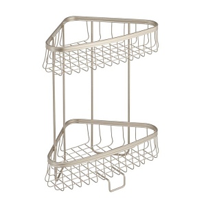 InterDesign / Полка лира угловая напольная двойная 29х19х37 см хром сатин (100159)