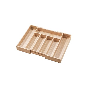 InterDesign / Лоток Natural для хранения 5-7 секционный раздвижной 34.5-58х38.1х6.4см дерево Павловния (101378)