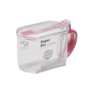 Yamada / Банка для сыпучих продуктов 0,65л с ложкой РОЗОВЫЙ (100267)