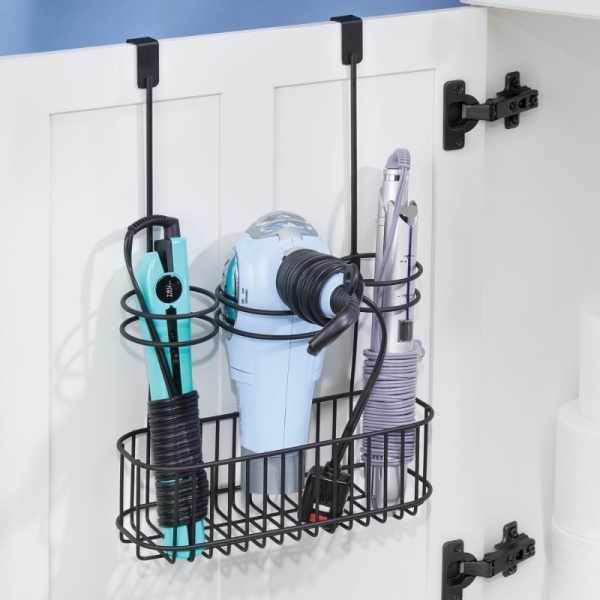 InterDesign / Органайзер Classico навесной для фена, аксессуаров для сушки и укладки волос черный (101286)
