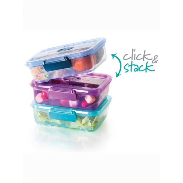 DECOR / Контейнер GO LUNCH BOX модульный прямоугольный с клапаном 800мл, фуксия (101162)