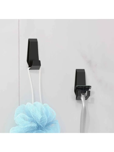 Комплект крючков FACET самоклеющихся 2шт сталь черный матовый (101628)