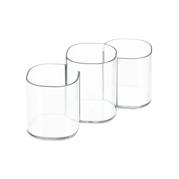 InterDesign / Органайзер-стаканчик Clarity для хранения 3 отсека прозрачный пластик (100807)