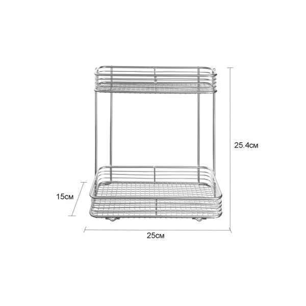 InterDesign / Полка двухъярусная прямоугольная Vienna сталь (100823)