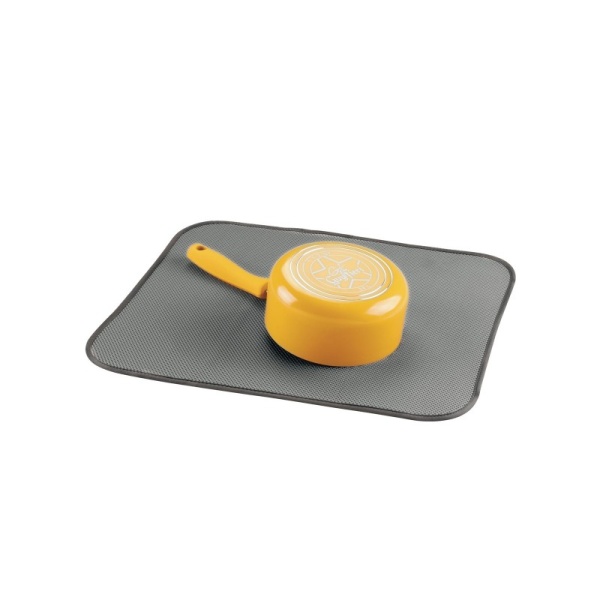 InterDesign / Коврик для сушки посуды микрофибра серый 45х40см (100885)