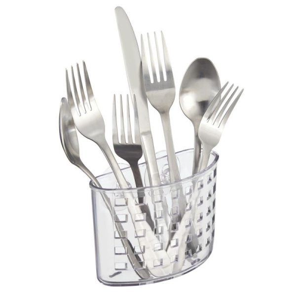 InterDesign / Корзинка высокая для ванных принадлежностей настенная на присосках (100102)